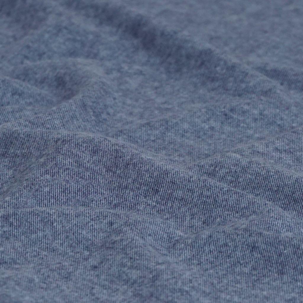 Flanell Baumwolle uni melange hellblau nachtblau